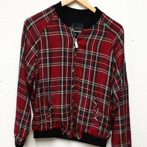 Women's Sanctuary Plaid Bomber Jacket Size Small